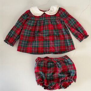 Janie and Jack Red Plaid Baby Outfit